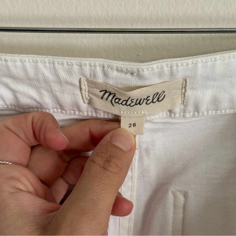 Madewell Emmett Wide Leg Crop Jeans in Tile White High Rise Women's Size 28 - Picture 4 of 12